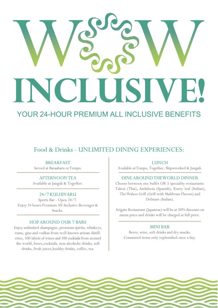 Siyam World Wow All Inclusive Meal Plan