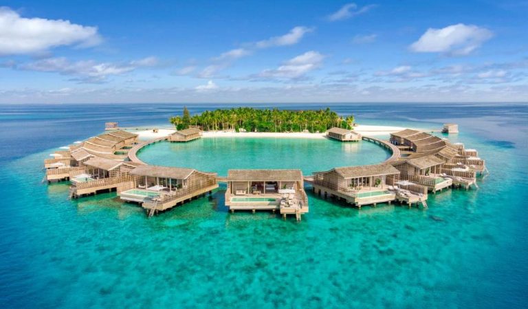 Kudadoo Maldives Private Island Water Pool Villa Aerial